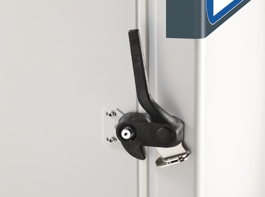 ULT freezer padlock adapter for limited access to the freezer and safe sample storage