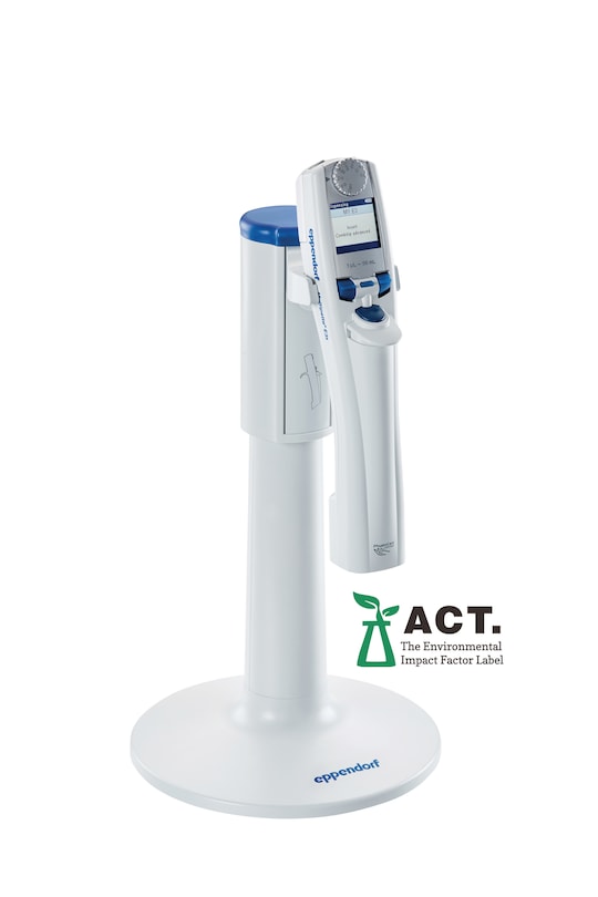 Charger Stand 2 with a Multipette_REG_ E3x multi-dispenser pipette