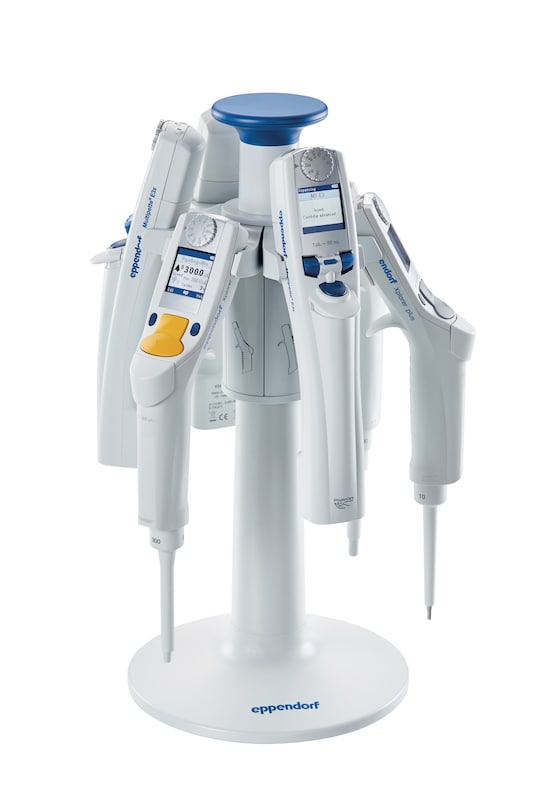 Pipette carousel with Eppendorf Xplorer® plus and Repeater® E3x pipettes