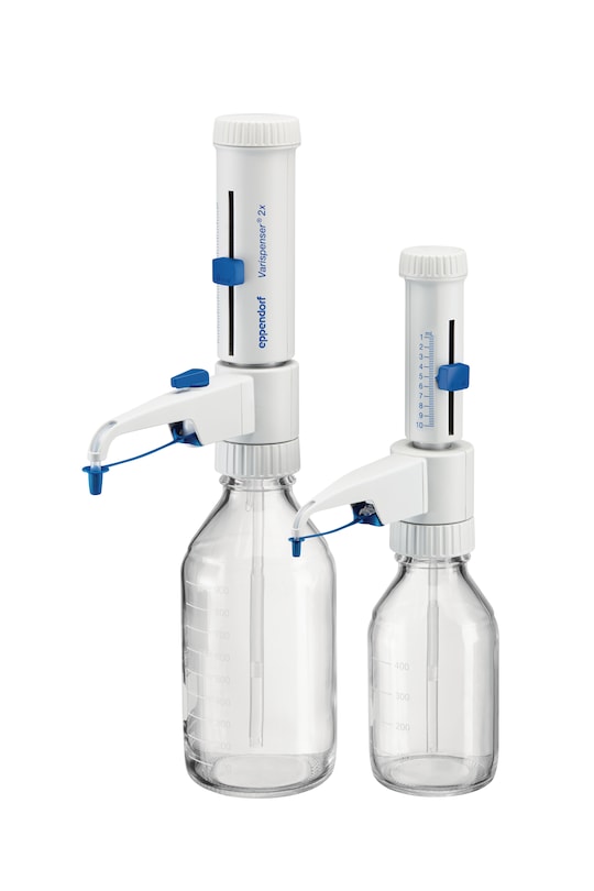 The Varispenser 2(x) from Eppendorf is available in six different volume sizes