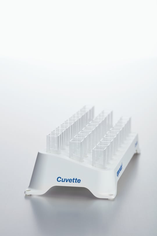 Cuvette Rack side view, with cuvettes
