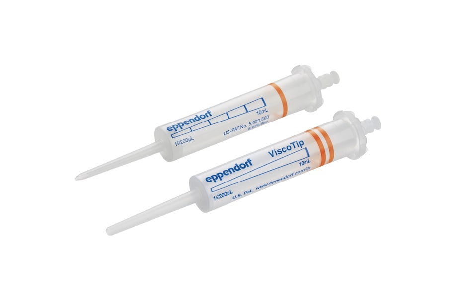 ViscoTip syringe tips have been optimized for handling the most viscous of liquids The ViscoTip_REG_ from Eppendorf is optimized for dispensing liquids with a dynamic viscosity from 200 mPa_ASTERISK_s to 14,000 mPa_ASTERISK_s