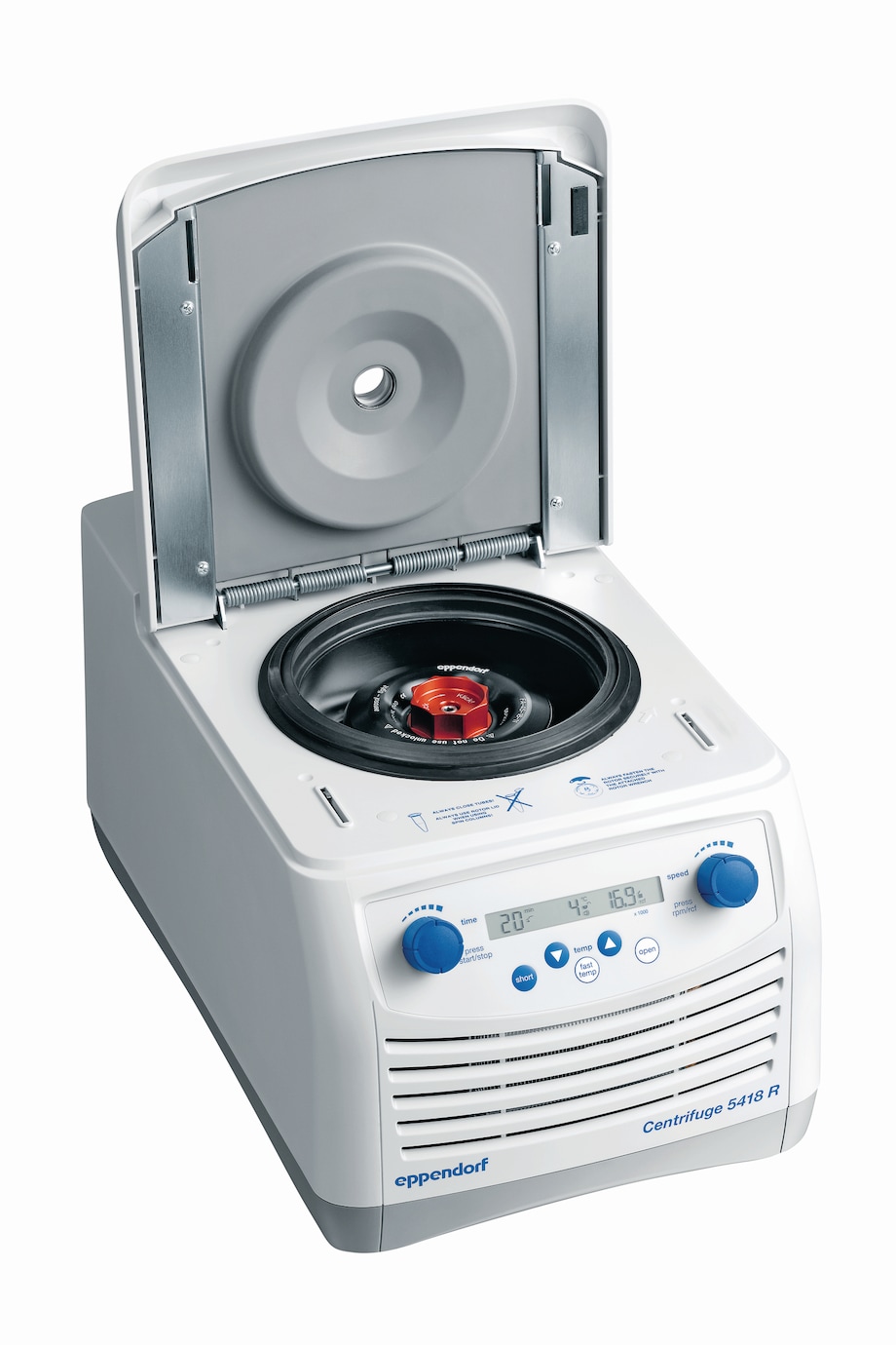 Centrifuge 5418R Centrifuge 5418R: Rotor FA-45-18-11, lid open