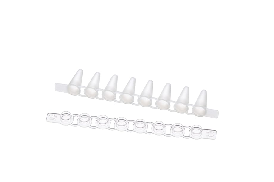 PCR tubestrips with flat caps for easy lettering Easily identify your samples by marking the flat cap