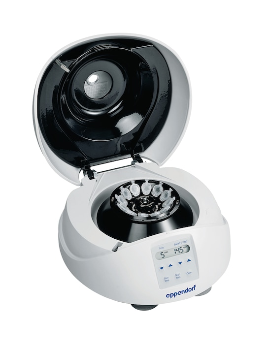 Soft-touch lid closure on the mini centrifuge MiniSpin® and MiniSpin® plus