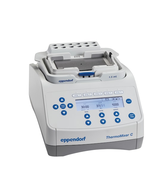 Eppendorf ThermoMixer C with SmartExtender and SmartBlock plates for temperature incubation of samples in the lab