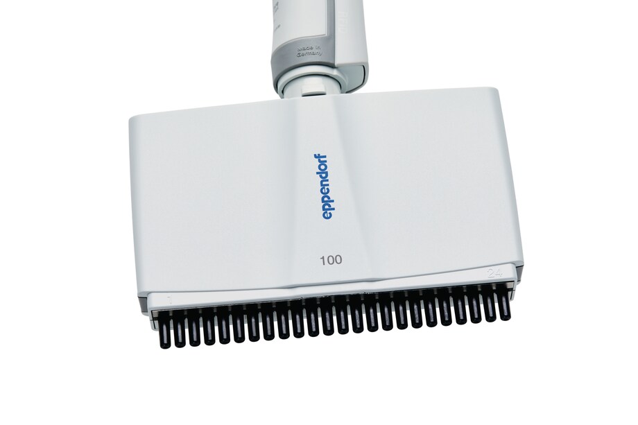 Lower part of an Eppendorf Research_REG_ plus 24-channel pipette Lower part of an Eppendorf Research_REG_ plus 24-channel pipette