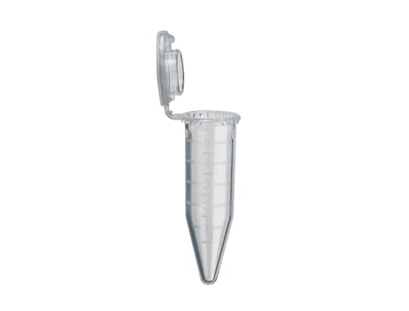 Eppendorf LoBind<sup>&reg;</sup> tube with open lid and volume marker