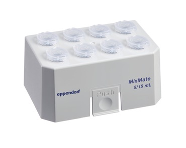 Eppendorf MixMate Tube Holder for 5/15 mL lab vessels, filled with 5 mL tubes