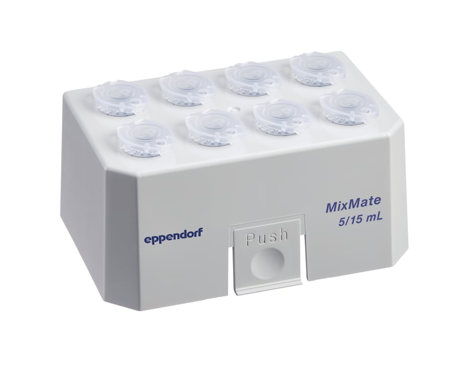 Eppendorf MixMate® - Tube holder for 5/ 15 mL vessels Eppendorf MixMate Tube Holder for 5/15 mL lab vessels, filled with 5 mL tubes