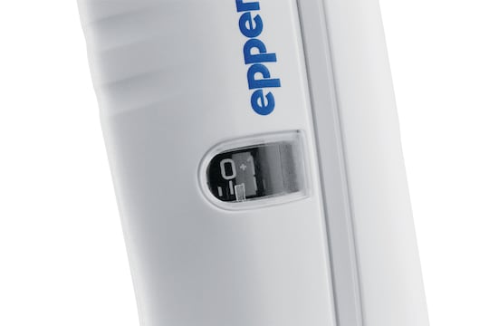 Eppendorf Research_REG_ plus manual pipettes feature a temporary adjustment option for challenging liquid classes