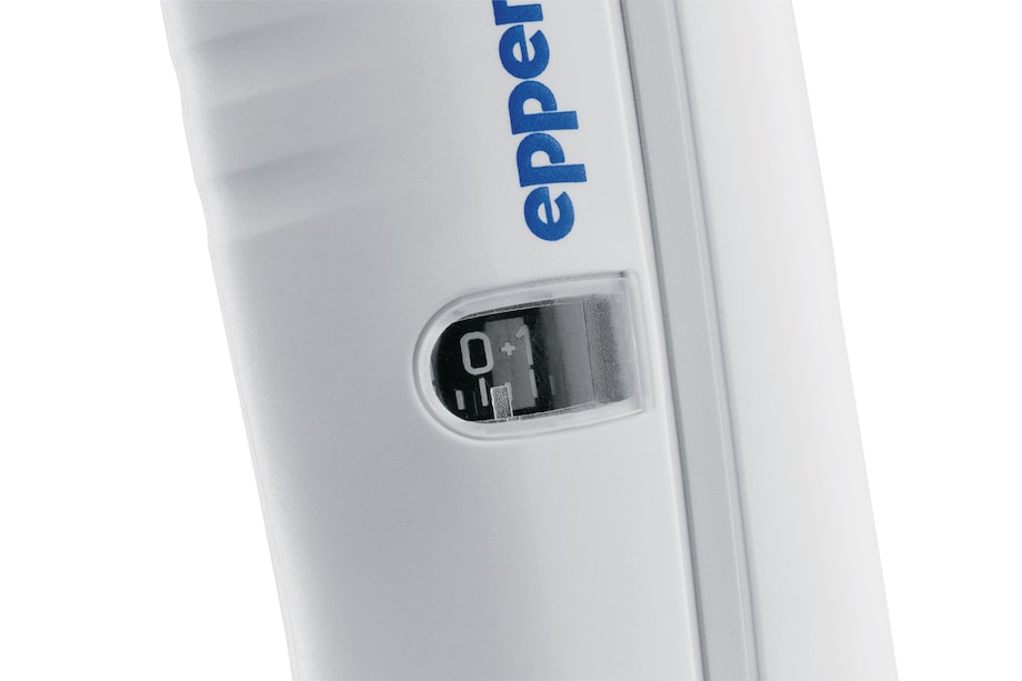 Eppendorf Research® plus manual pipettes feature a temporary adjustment option for challenging liquid classes Eppendorf Research® plus manual pipettes feature a temporary adjustment option for challenging liquid classes