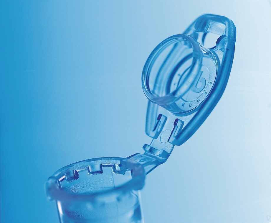 Top of Eppendorf LoBind_REG_ tube with lid open Top of Eppendorf LoBind_REG_ tube with lid open