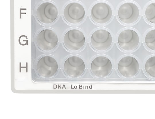 Small section of Eppendorf DNA LoBind® microplate