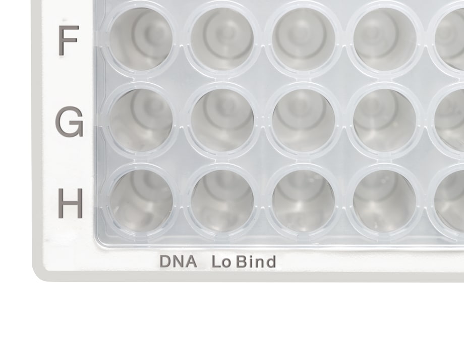 Small section of Eppendorf DNA LoBind® microplate Small section of Eppendorf DNA LoBind® microplate