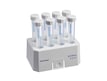 Eppendorf MixMate Tube Holder for 5/15 mL lab vessels, filled with 15 mL conical tubes