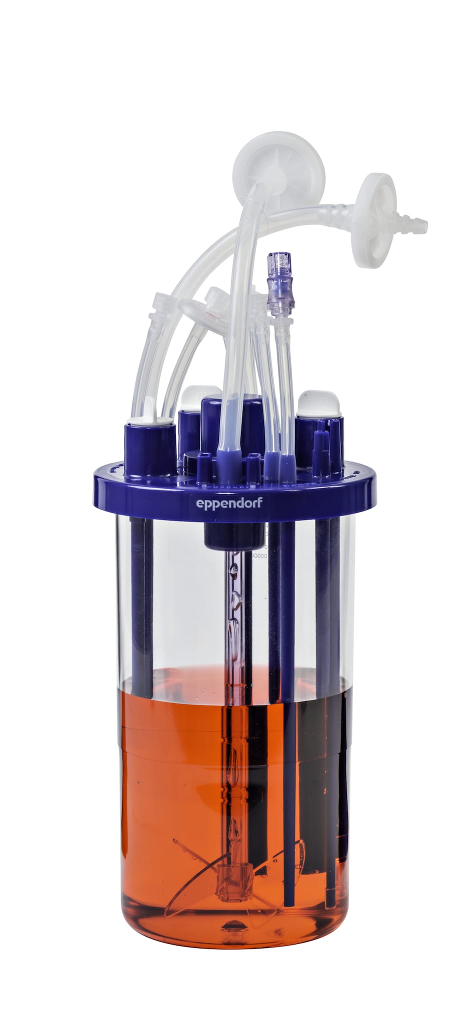 BioBLU 1c front view, with medium BioBLU c Single-Use Bioreactor for cell culture and stem cell applicationsSingle-use solutions for small and bench scale cell culture applications.