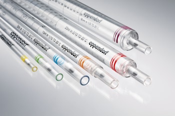 Color coded serological pipettes, view 2