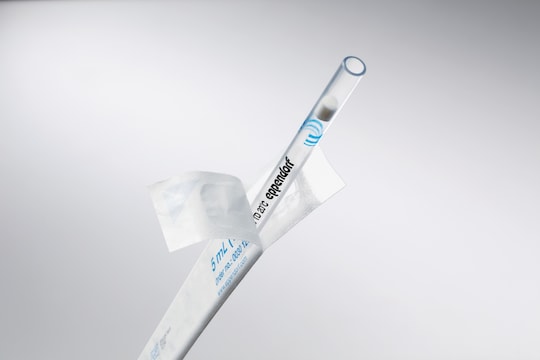Serological pipette with open packaging