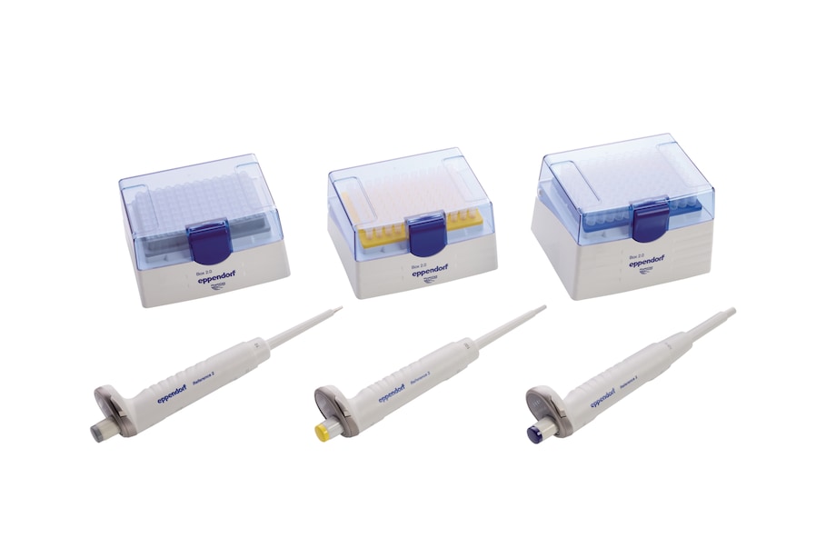 Eppendorf Reference® 2, 3-pack, Option 1: 0.5 – 10 µL, 10 – 100 µL, 100 – 1,000 µL Eppendorf Reference 2 single-channel pipettes are available as multi-pack at an attractive price