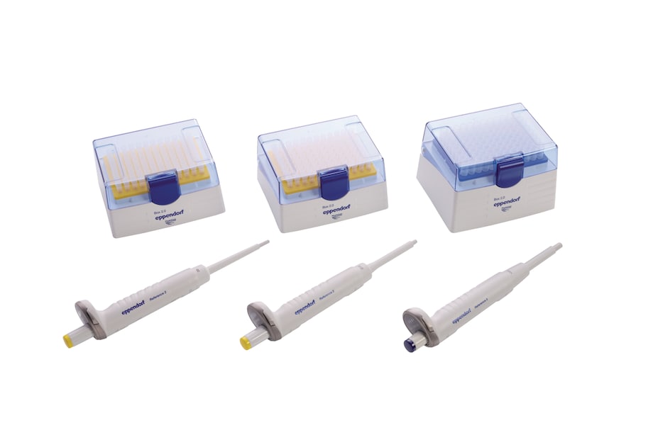 Eppendorf Reference® 2, 3-pack, Option 2: 2 – 20 µL yellow, 20 – 200 µL, 100 – 1,000 µL Eppendorf Reference 2 single-channel pipettes are available as multi-pack at an attractive price