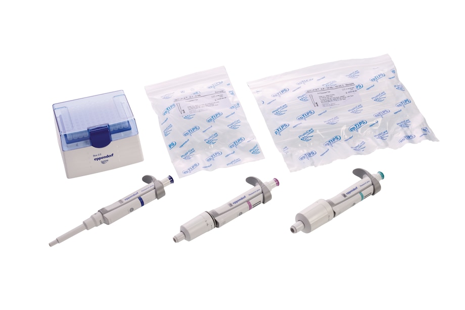 Eppendorf Research® plus, 3-pack, Option 3: 100 – 1,000 µL, 0.5 – 5 mL, 1 – 10 mL Eppendorf Research plus single-channel pipettes are available as multi-pack at an attractive price
