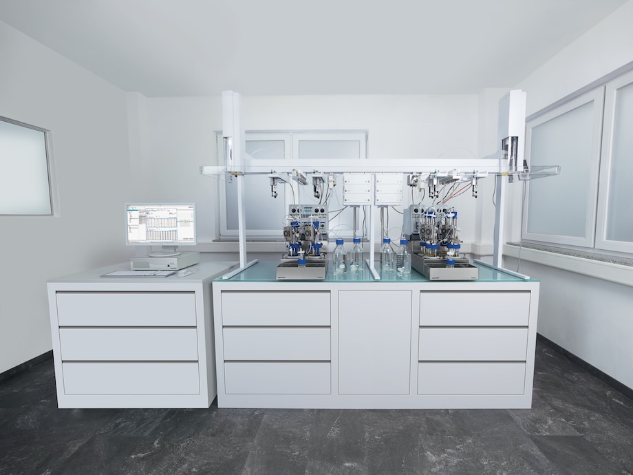 Bioprocess Autosampler dual head system, 2x DASbox, front view 1