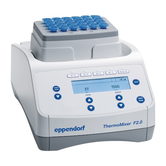 Eppendorf ThermoMixer F2.0 with vessels for convenient sample handling