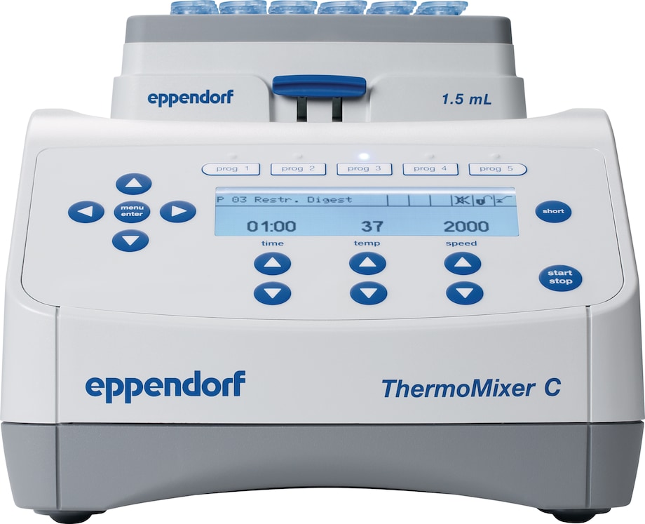 Easy and reliable operation for years to come ThermoMixer C: SmartBlock, 1.5mL, total front
