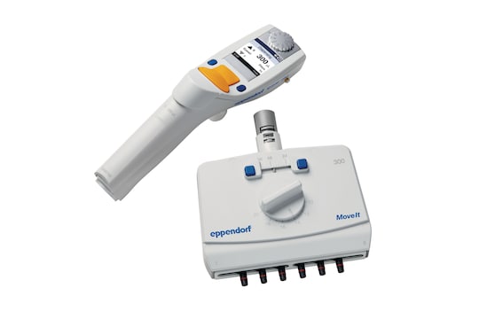 Eppendorf Xplorer® plus Move It® electronic pipette with 6 adjustable channels
