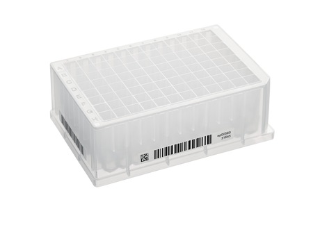 Barcoded Eppendorf DWP 2,000 &micro;L with SafeCode for high-throughput sample handling and longterm storage within ULT freezer