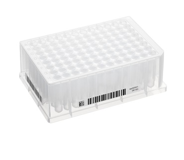 Barcoded Eppendorf DWP 1,000 &micro;L with SafeCode for high-throughput sample handling and longterm storage within ULT freezer