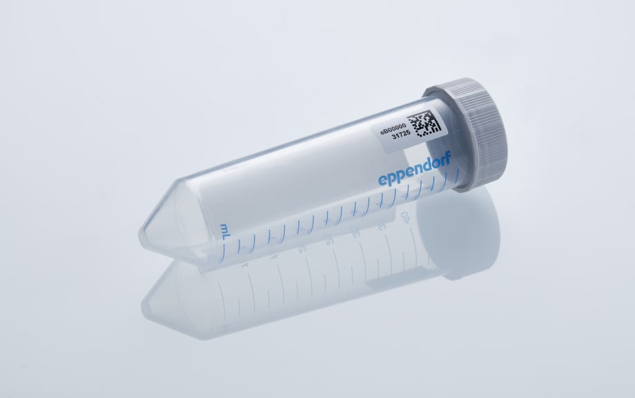 Eppendorf 50 mL conical tube with SafeCode ID 50 mL conical tube with Eppendorf SafeCode barcode label to ensure safe sample identification