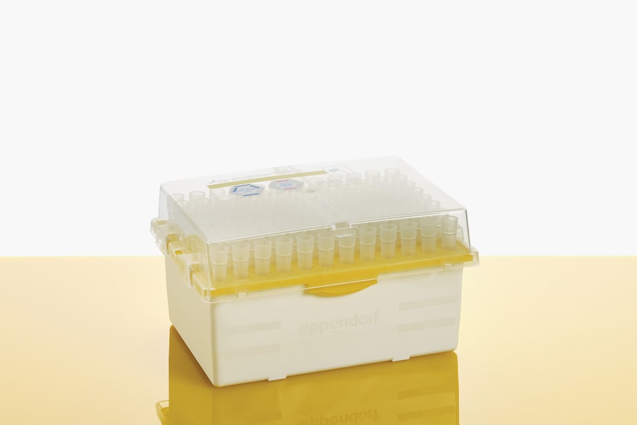 epTIPS BioBased sterile Reload 200µL yellow, yellow background