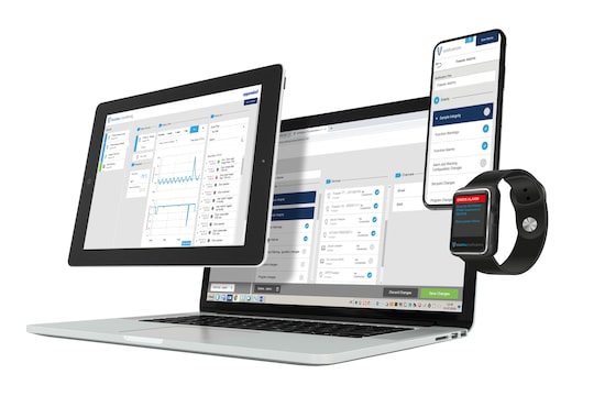 Software for monitoring of lab devices, accessible via different electronic interfaces