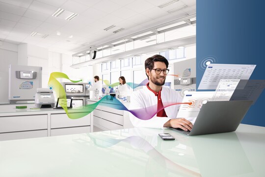 Lab Manager using digital lab solutions to monitor and manage the laboratory.