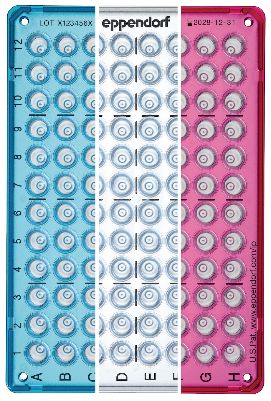 twin.tec trace PCR plate group, clear,crystblue, fuchsia