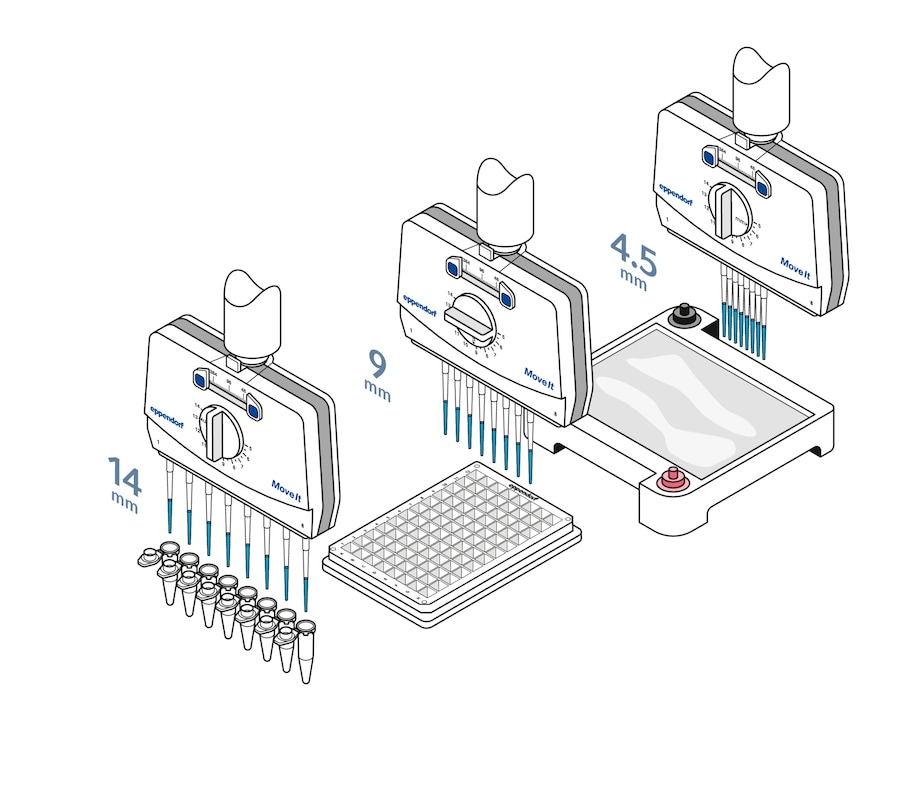 Illustration highlighting the transfer of samples from tubes to a 96-well plate or agarose gel