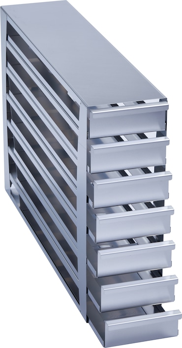 Metal drawer rack for (2.0 in/ 53 mm) storage boxes in Eppendorf ULT freezer (3-compartment) - (6001012210)