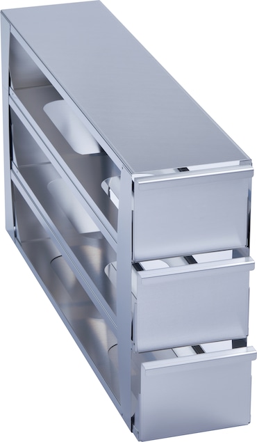 Metal drawer rack for (4.0 in/ 102 mm) storage boxes in Eppendorf ULT freezer (3-compartment) - (6001012410)