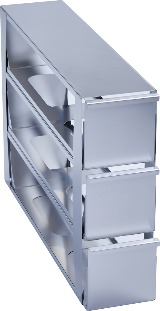 Metal drawer rack for (5.0 in/ 127 mm) storage boxes in Eppendorf ULT freezer (3-compartment) - (6001012510)