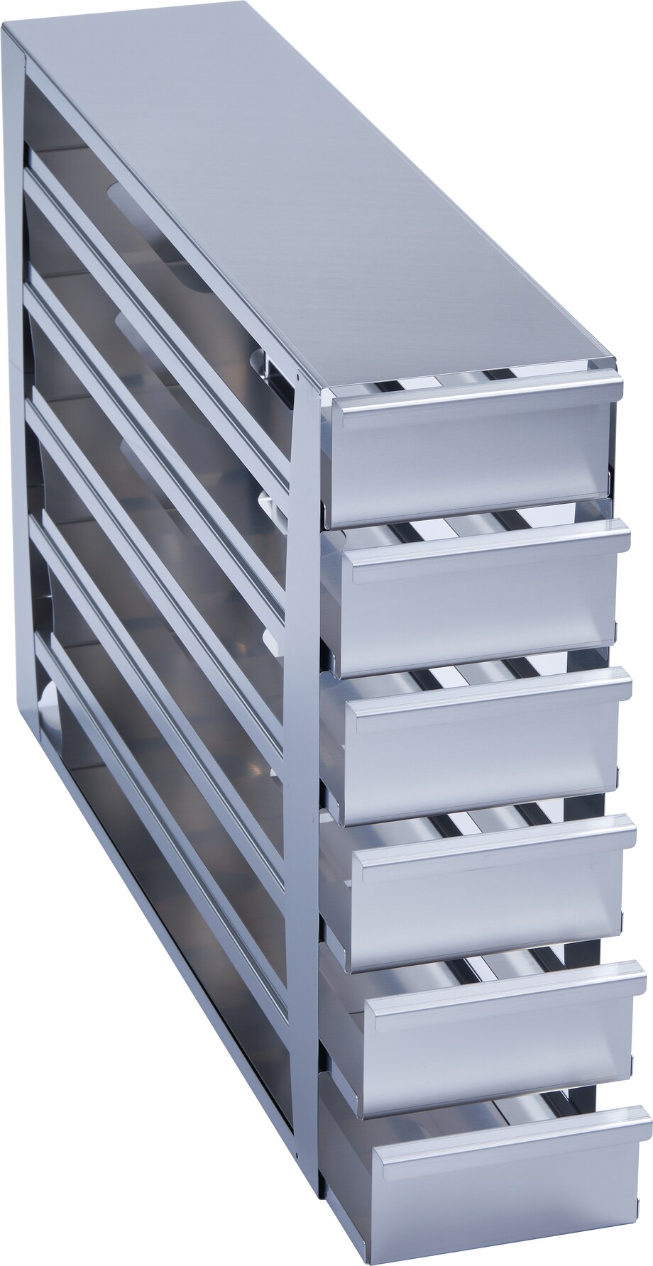 Eppendorf ULT freezer racks: Drawer Metal drawer rack for (2.5 in/ 64 mm) storage boxes in Eppendorf ULT freezer (3-compartment) - (6001012910)