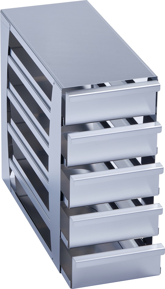Metal drawer rack for (2.0 in/ 53 mm) storage boxes in Eppendorf ULT freezer (101 L volume) - (6001062210)