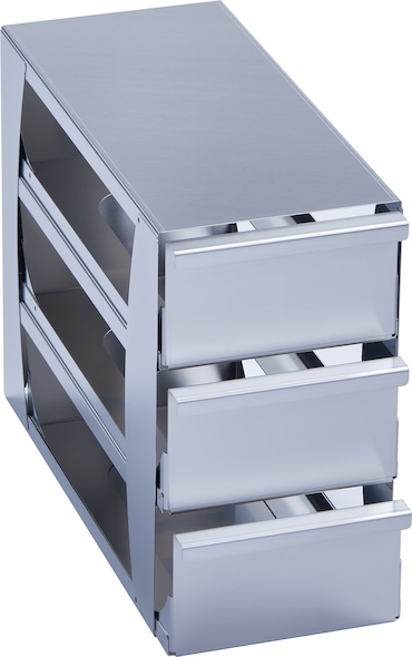 Metal drawer rack for (3.0 in/ 76 mm) storage boxes in Eppendorf ULT freezer (101 L volume) - (6001062310)