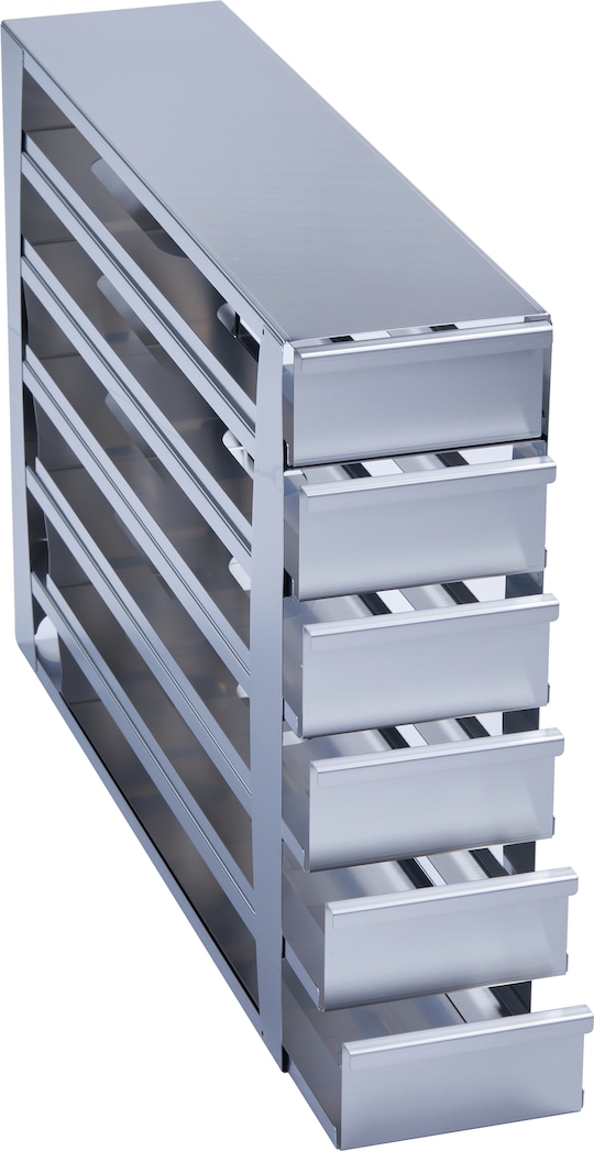 Metal drawer rack MAX for (2.5 in/ 64 mm) storage boxes in Eppendorf ULT freezer (3-compartment) - (6001072910)