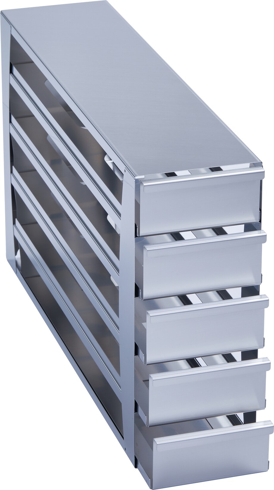 Eppendorf ULT freezer racks: Drawer Metal drawer rack 5th MAX for (2.5 in/ 64 mm) storage boxes in Eppendorf ULT freezer (5-compartment) - (6001082910)