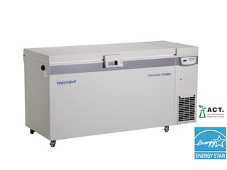 Eppendorf CryoCube_SUP__REG__/SUP__FC660h chest ULT freezer with ENERGY STAR_SUP__REG__/SUP_ certification logo and ACT certification by My Green Lab