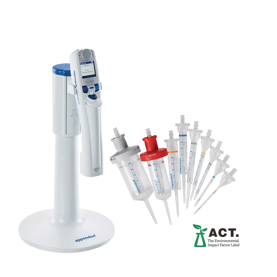 The Multipette E3 multi-dispenser pipette bundle includes a Charger Stand 2 The Multipette E3 multi-dispenser pipette bundle includes a Charger Stand 2