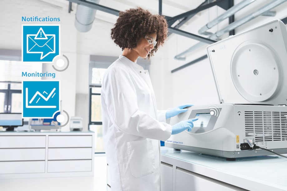 VisioNize Lab_Suiteconnected with Centrifuge 5910 RI with service icons