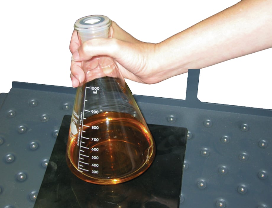 Sticky pad 8x8 with hand holding erlenmeyer Sticky pad 8x8 with hand holding erlenmeyer